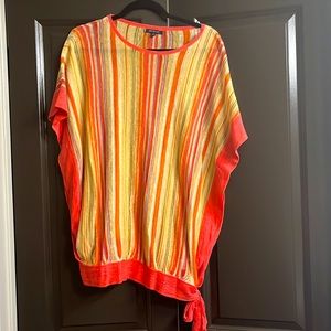 Boho, tie @ the hip tunic, Colors: tan, orange, purple, salmon, some wear & tear